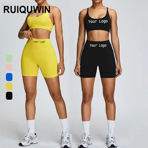RUIQUWIN Wholesale Yoga Set Crossover Straps Busty Underwear Running Shorts Gym Tennis Wearing Women's Clothing