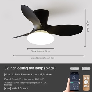 Living Room Designer Dpeaker Decorative Modern <b>Remote</b> <b>Control</b> Best RGB Music Smart Home <b>Lights</b> Led <b>Ceiling</b> Fans - Product Image 6
