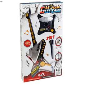 Rock Guitar Toys 2 <span class=keywords><strong>en</strong></span> 1 Combinación <span class=keywords><strong>de</strong></span> instrumentos musicales Juego <span class=keywords><strong>de</strong></span> plástico <span class=keywords><strong>Guitarra</strong></span> <span class=keywords><strong>de</strong></span> juguete con micrófono - Product Image 5