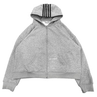 Sweat à capuche zippé surdimensionné et court en molleton de coton épais de haute qualité, à rayures, avec épaules tombantes, style streetwear pour hommes