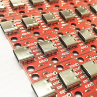 USB-C papan Breakout Basic Breakout konektor wanita 16P PCB papan konverter USB 3.1 tipe-c papan uji Female