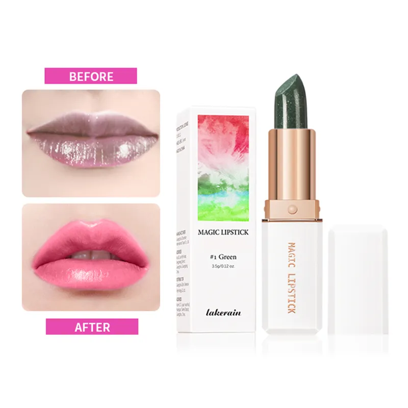 Lakerain lipstik ajaib vitamin E, Lipstik malas berubah warna, kosmetik garis bibir mencerahkan kulit, Lipstik pelembab