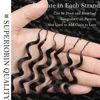 Extensions de tresses bouclées en cheveux humains vierges, pointes effilées, tresses au crochet style bohème, cheveux ondulés pour salon et boutique de coiffure