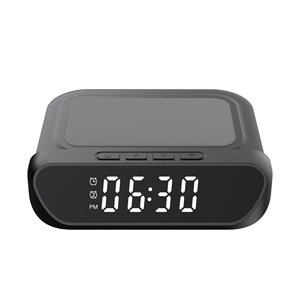 HiTao Chargeur sans fil 2-en-1 à charge rapide 15W avec horloge numérique et alarme, station de charge de bureau pour téléphones - Product Image 5