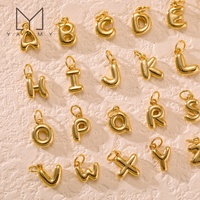 YYS027 3D Bubble Alphabet Charms Minimalist Style Letter Elements DIY Necklace Bracelet Jewelry Making