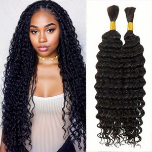 Extensiones de Cabello Sintético Ondulado Profundo de 46 cm (18 Pulgadas), Fibra Kanekalon, Peluca Larga y Rizada para Mujeres y Hombres, Estilo Unisex - Product Image 2