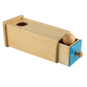 LT003 Montessori Kids Wooden Educational Children Toy Object Permanence Box with Drawer