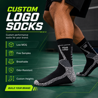 Chaussettes de sport respirantes avec logo personnalisé, soutien coussiné, amortissement des chocs, pour la course à pied, saison automne
