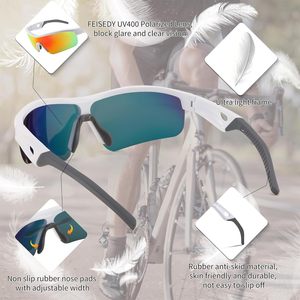 Lunettes de soleil de cyclisme 502 avec 5 verres interchangeables, monture légère en TR90 pour la course à pied, la pêche, les sports, certifiées CE - Product Image 4