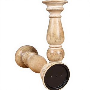 Bougeoirs en <span class=keywords><strong>bois</strong></span> sculptés <span class=keywords><strong>de</strong></span> haute qualité en gros, <span class=keywords><strong>avec</strong></span> une texture vieillie, offrant un thème campagnard vintage <span class=keywords><strong>pour</strong></span> la maison - Product Image 3