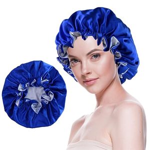 <span class=keywords><strong>Bonnet</strong></span> de nuit réversible en satin de <span class=keywords><strong>soie</strong></span> double couche unisexe extra large pour le sport, avec support pour tresses longues et bouclées - Direct Usine - Product Image 3