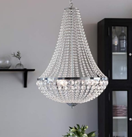 Lámpara Colgante de Metal Plateado y Dorado con Cristales para Techo, Decoración de Fondo para Bodas, Fiestas y Escenarios, Creación de Atmósfera