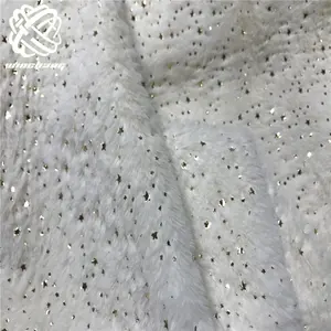 Toptan sıcak satış beyaz peluş yapay kürk kumaş Sequins kumaş tavşan Faux kürk konfeksiyon