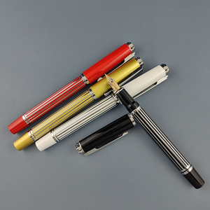 Bolígrafo de punta redonda de alta gama con diseño de cuadros lacados, pulido, novedoso, regalo ejecutivo, con línea blanca, bolígrafo de metal Baoer. - Product Image 3