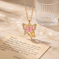 Collier Papillon CZ pour Femme, Chaîne de Clavicule Polyvalente en Cuivre, Bijoux de Mode Luxe Léger en Gros