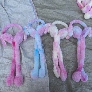 Cache-oreilles créatifs en peluche avec oreilles de lapin, doux, colorés, chauds pour l'hiver, avec oreilles mobiles et sautillantes, protection auditive pour chapeaux de Noël - Product Image 2