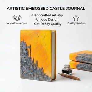 Carnet A5 en résine - Relief 3D Château et Chevalier gothiques - Journal d'art en résine époxy - Vente en gros pour les boutiques de cadeaux et les joueurs de RPG - Product Image 4