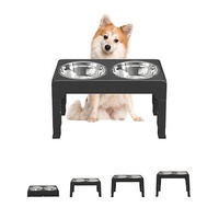 Bol à Sublimation pour animaux de compagnie, mangeoire pliable pour chat et chien, 4 hauteurs, pas de déversement, acier inoxydable, réglable, surélevé, support de bol pour chien