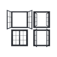 Ventana Abatible de Aluminio con Rotura de Puente Térmico, Doble Acristalamiento, Insonorizada, Ahorro de Energía, Tamaño Personalizado para Viviendas y Residencias
