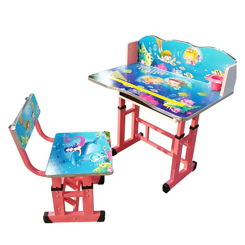 Toptan Modern okul mobilyaları plastik yükseklik ayarlanabilir çocuk çalışma masası ve sandalye seti okuma masası çocuklar çocuklar için 15mm