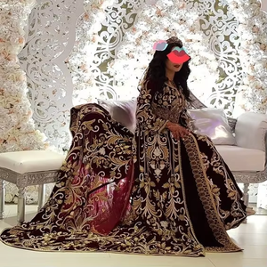 ATIYA LIBAS hermoso vestido de caftán nupcial bordado pesado Material de acetato hasta el suelo para boda-India Pakistán Ropa Étnica - Product Image 6