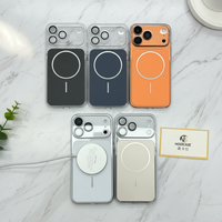 Coque de téléphone magnétique antichoc pour iPhone 15 16 17 Pro Max Air Plus, Housse de chargement sans fil magnétique élégante pour hommes d'affaires