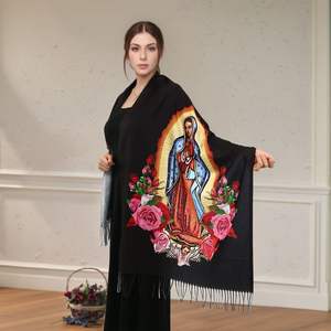 وشاح طويل متعدد الاستخدامات للنساء المسلمات بنمط جديد رائج، مصنوع من الكشمير الصناعي، بتصميم العذراء مريم، مقاس 180*70 سم، حجاب إسلامي - Product Image 1