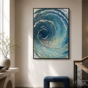 Gran Oferta: Pintura Abstracta de Espejo, Arte de Pared para Decoración del Hogar, Arte Texturizado Hecho a Mano con Degradado de Ondas, Fabricación en Vietnam, OEM, ODM, Venta al por Mayor - Product Image 4