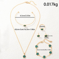 Nouvelle mode de parures de bijoux porte-bonheur fleur cinq feuilles de luxe en coquillage plaqué or KC pour femmes