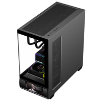 Boîtier d'ordinateur de jeu ATX Ruix HALO-X Pro avec écran LCD ARGB, vue complète en verre, compatible avec un système AIO de 360 mm