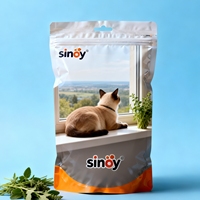 Sacs d'emballage en plastique de qualité alimentaire à fond plat pour aliments pour animaux de compagnie, pochettes à 8 soudures latérales, imprimées sur mesure, avec fermeture éclair, pour sushis et gelées, vente en gros