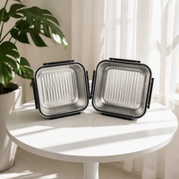 Nouveau Contenant Alimentaire Empilable en Acier Inoxydable 304 Hermétique et Antibactérien avec Couvercle Verrouillable, Design Minimaliste Moderne pour Réfrigérateur et Usage Domestique