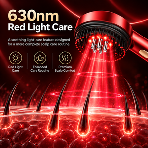 Peigne de massage du cuir chevelu à lumière rouge, masseur capillaire pétrissant, brosse portable pour le soin du cuir chevelu, pour usage domestique et professionnel - Product Image 4