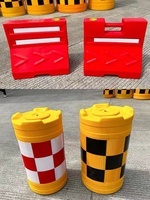 Baril de sécurité routière réfléchissant en plastique PE portable empilable de 1100 mm avec base en caoutchouc
