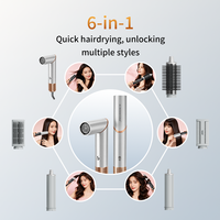 Sèche-cheveux professionnel haute vitesse Binwang 110000 tr/min 1400W, 100 millions d'ions négatifs, auto-bouclant, 6 accessoires pour salon et domicile