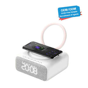 Digital Alarm <b>Clock</b> Blue Tooth Speaker With Wireless Charger FM <b>Clock</b> Radio Adjustable Portable SAD Therapy Lamp Speaker - Product Image 1
