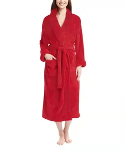 Roupão de banho feminino coral, novo design, mais vendidos, lã extravagante, pijama de natal