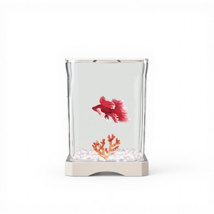 Aquário Miniatura de Acrílico Quadrado para Mesa, 5W, Design Moderno e Luxuoso, Ecológico, Tanque para Peixe Betta, Armazenamento para Sala de Estar - Product Image 2