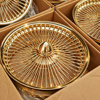 Jantes en alliage de luxe plaquées or, à 150 rayons, 6 trous, avec spinner, de 13 à 26 pouces, y compris 24 et 26 pouces, pour Lowrider
