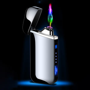 Style <b>Customized</b> Logos Portable Plasma Cigarette Rechargeable Wholesale Arc Flip Top USB <b>Lighter</b> Windproof Giveaways - Product Image 2