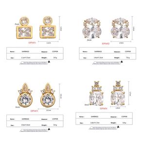 RAKOL EP5459 nuevo diseñador azul Rosa circón chapado en oro Stud declaración pendientes joyería - Product Image 4