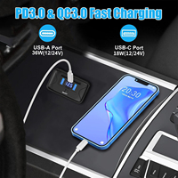 Double 36W PD & Dual 18W QC3.0 Surface Mount Charger Socket Panel 4 Port 12-24V USB Outlet Wall Mount for RV Truck Marine