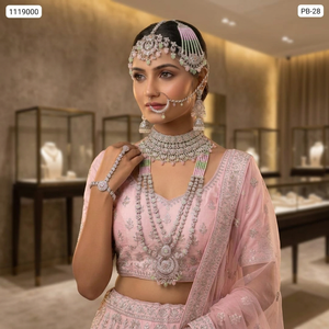 Elegant High Quality Gold Plated Bridal Engagement Wedding Anniversary Party Gift Ethnic Fashion Rhodium Plated Jewelry <b>Set</b> - Product Image 3