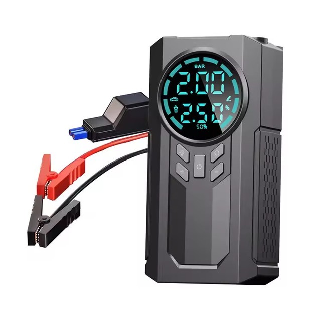 New Arrival Portable Battery Jump Starter LED Inflator Emergency Power Bank Car Air Compressor Inflator Emergency Tool Supply