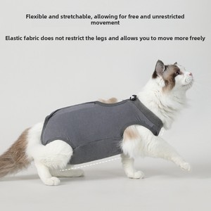 Traje de Recuperación Quirúrgica <span class=keywords><strong>para</strong></span> Gatos, Suave y Elástico, Anti-Lamido y Anti-Escape, Ropa Postoperatoria <span class=keywords><strong>para</strong></span> Gatos, Camiseta Transpirable <span class=keywords><strong>para</strong></span> la Recuperación de Mascotas - Product Image 1