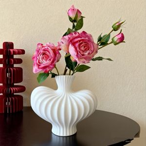 Rosas Griegas Artificiales, Ramo de Rosas de Seda con Borde Rizado, Florero Moderno, Decoración para Mesa de Boda, Decoración para el Hogar - Product Image 4