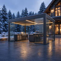 Pergola motorisée écologique en aluminium thermolaqué avec ventilation réglable pour balcon, terrasse, abri extérieur toutes saisons