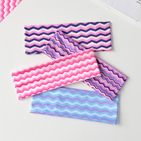Bandeau élastique à rayures ondulées pour femme, idéal pour le sport, la gym, le yoga, style Y2K, pour le maquillage quotidien et la décoration de coiffure mignonne
