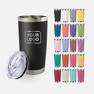 Tazas de Café al por Mayor con Logotipo Personalizado, de Acero Inoxidable con Recubrimiento en Polvo, de Doble Pared, Aisladas al Vacío, para Automóvil, Viajes - Product Image 1