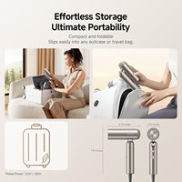 Sèche-cheveux Dreame Pocket Pro, double tension, 1300 W, professionnel, haute vitesse, diffuseur ionique, léger, faible bruit, séchage rapide, voyage